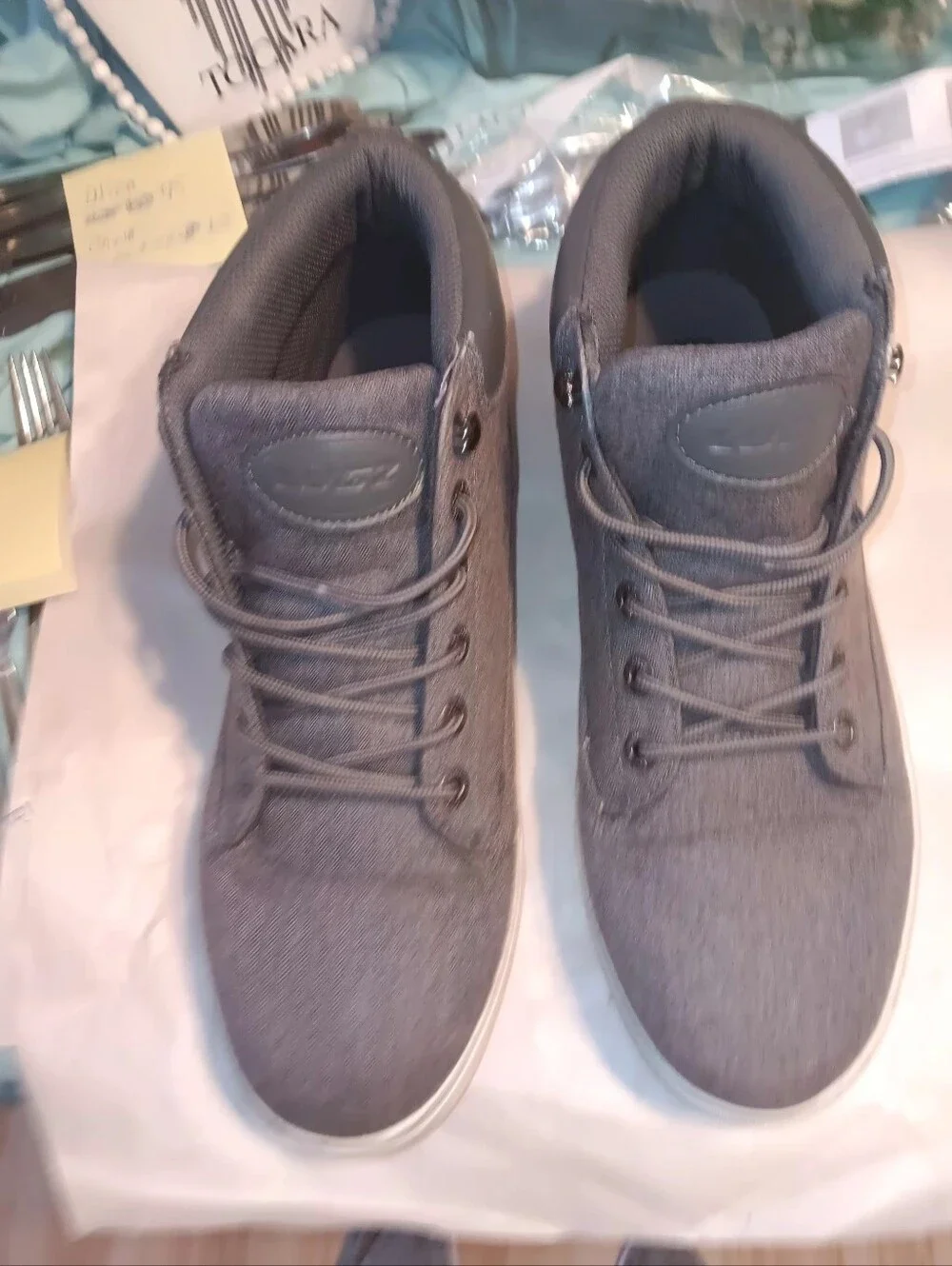 Lugz Mens Ankle Boots In Grey Tweed Sz 12 Casual Party Travel